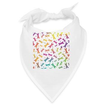 Bunte Libelle Colorful Dragonfly - Bandana - Weiß - Vorne