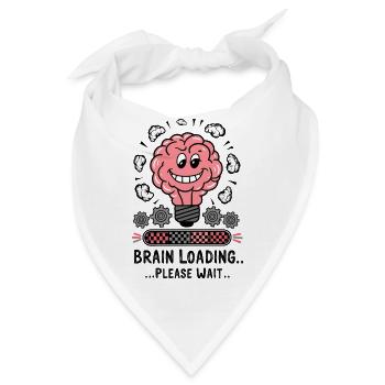Brain Loading Bitte warten Lustiger Cartoon-Humor - Bandana - Weiß - Vorne
