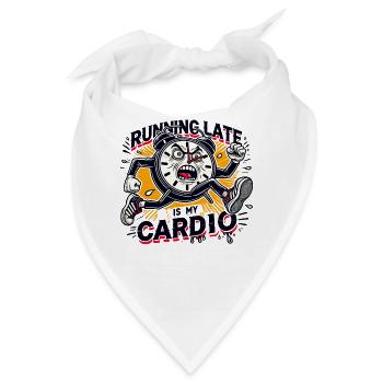 Zu spät zu kommen ist mein Cardio Lustiger Uhr-Humor - Bandana - Weiß - Vorne
