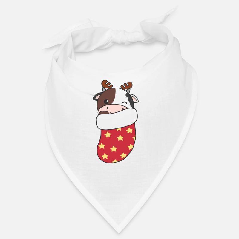 Vaches mignonnes en chaussette de Noël pour vache de Noël Bandana
