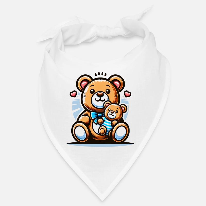 Ours mignons avec des cœurs - Bandana - blanc