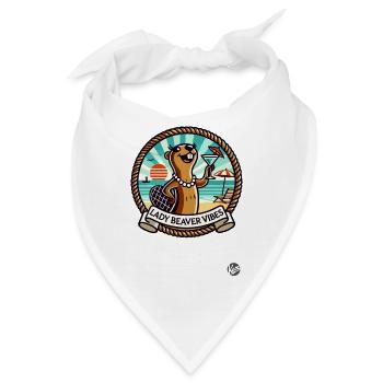 Die Dame Frau Biber und der Strandurlaub - Bandana - Weiß - Vorne