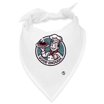 ein Koch, verbranntes Essen Daumen Hoch, Gut Genug - Bandana - Weiß - Vorne