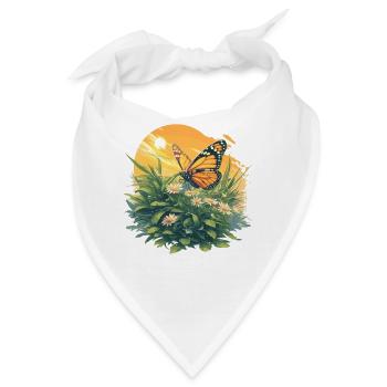 Butterfly Schmetterlinge Schmetterling - Bandana - Weiß - Vorne