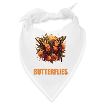 Butterfly Schmetterlinge Schmetterling - Bandana - Weiß - Vorne