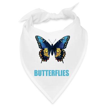 Butterfly Schmetterlinge Schmetterling - Bandana - Weiß - Vorne