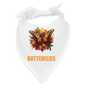 Butterfly Schmetterlinge Schmetterling - Bandana - Weiß - Vorne