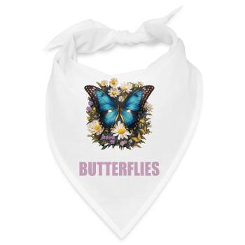 Butterfly Schmetterlinge Schmetterling - Bandana - Weiß - Vorne