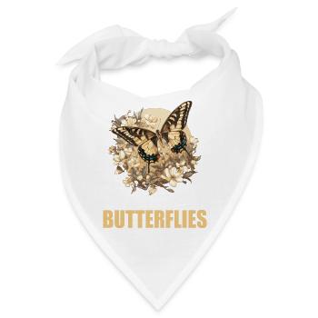 Butterfly Schmetterlinge Schmetterling - Bandana - Weiß - Vorne