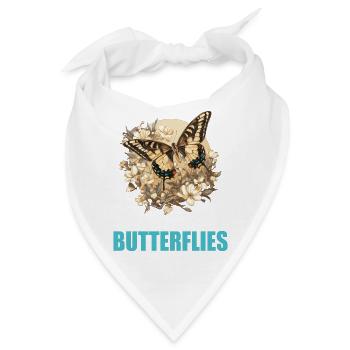 Butterfly Schmetterlinge Schmetterling - Bandana - Weiß - Vorne