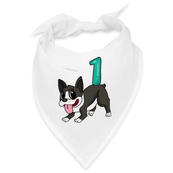Zahl 1 Nummer Eins - Bandana - Weiß - Vorne