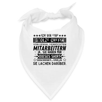 stolze Chefin von genial verrückten mitarbeitern - Bandana - Weiß - Vorne