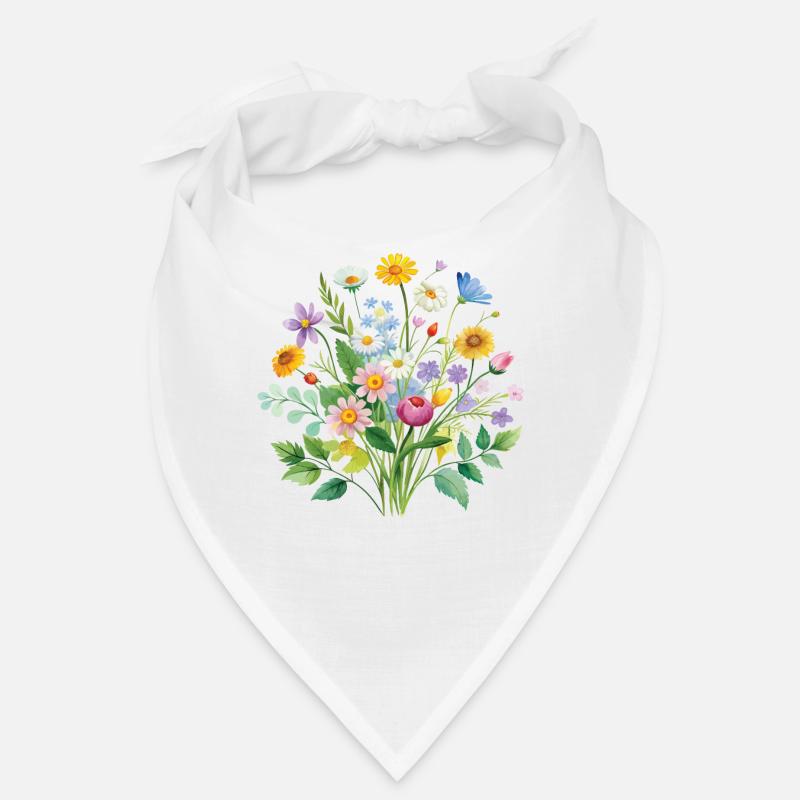 Illustration de bouquet de fleurs sauvages colorées Bandana