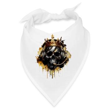 Totenkopf Golden Gaming Schädel mit Krone - Bandana - Weiß - Vorne