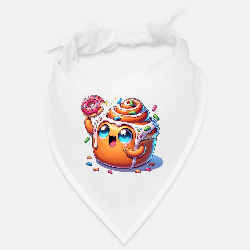 Cheerful cinnamon roll with donut Bandana
