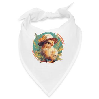 Rooster Hähne Hahn - Bandana - Weiß - Vorne