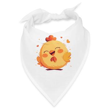 Rooster Hähne Hahn - Bandana - Weiß - Vorne