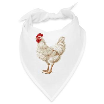 Rooster Hähne Hahn - Bandana - Weiß - Vorne