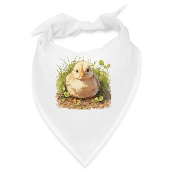 Rooster Hähne Hahn - Bandana - Weiß - Vorne