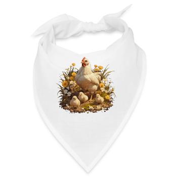 Rooster Hähne Hahn - Bandana - Weiß - Vorne