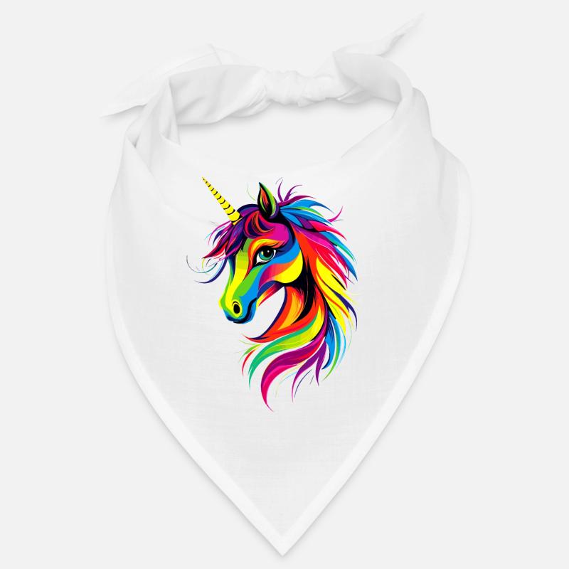 Unicorn Colorful Rainbow Horses Riding Unicorns Bandana
