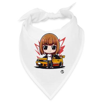 Chibi Sportwagen JDM Japan - Bandana - Weiß - Vorne