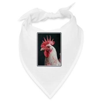 Rooster Hähne Hahn - Bandana - Weiß - Vorne