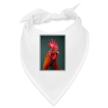 Rooster Hähne Hahn - Bandana - Weiß - Vorne