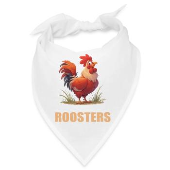 Rooster Hähne Hahn - Bandana - Weiß - Vorne