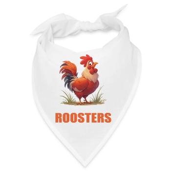 Rooster Hähne Hahn - Bandana - Weiß - Vorne