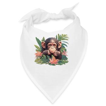 Chimpanzee Schimpansen Schimpanse - Bandana - Weiß - Vorne