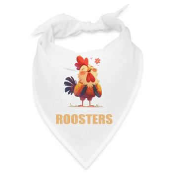 Rooster Hähne Hahn - Bandana - Weiß - Vorne