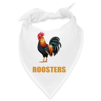 Rooster Hähne Hahn - Bandana - Weiß - Vorne