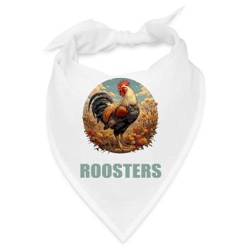Rooster Hähne Hahn - Bandana - Weiß - Vorne