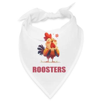 Rooster Hähne Hahn - Bandana - Weiß - Vorne