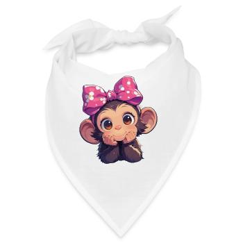 Chimpanzee Schimpansen Schimpanse - Bandana - Weiß - Vorne
