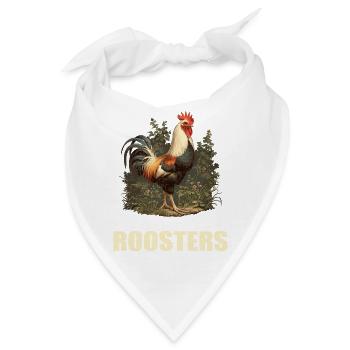 Rooster Hähne Hahn - Bandana - Weiß - Vorne