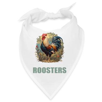 Rooster Hähne Hahn - Bandana - Weiß - Vorne