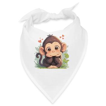 Chimpanzee Schimpansen Schimpanse - Bandana - Weiß - Vorne