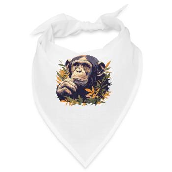 Chimpanzee Schimpansen Schimpanse - Bandana - Weiß - Vorne