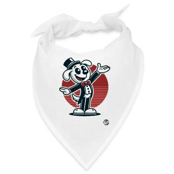 Retro Cartoon Hund als Direktor und Entertainer - Bandana - Weiß - Vorne