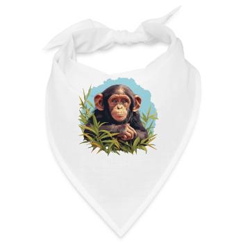 Chimpanzee Schimpansen Schimpanse - Bandana - Weiß - Vorne