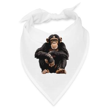 Chimpanzee Schimpansen Schimpanse - Bandana - Weiß - Vorne