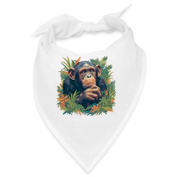 Chimpanzee Schimpansen Schimpanse - Bandana - Weiß - Vorne