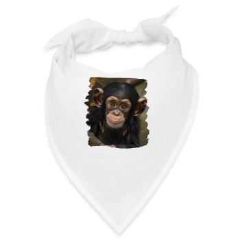 Chimpanzee Schimpansen Schimpanse - Bandana - Weiß - Vorne