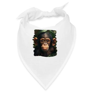Chimpanzee Schimpansen Schimpanse - Bandana - Weiß - Vorne