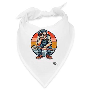 Gelangweilter Arbeiter Handwerker - Bandana - Weiß - Vorne