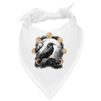 Raben Rabe Krähe Krähen - Bandana - Weiß - Vorne