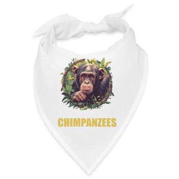 Chimpanzee Schimpansen Schimpanse - Bandana - Weiß - Vorne