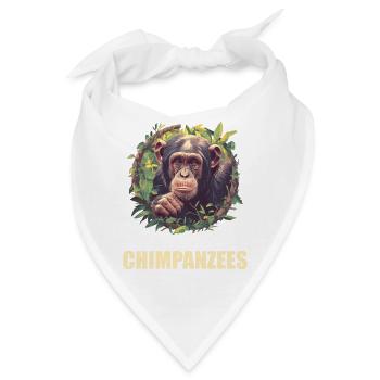 Chimpanzee Schimpansen Schimpanse - Bandana - Weiß - Vorne